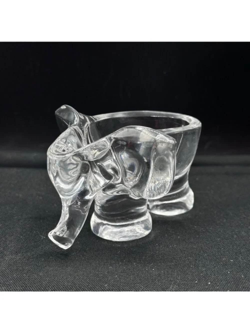 Elephant Ring Holder Glass Trinket Dish Small Jewelry Organizer Decor